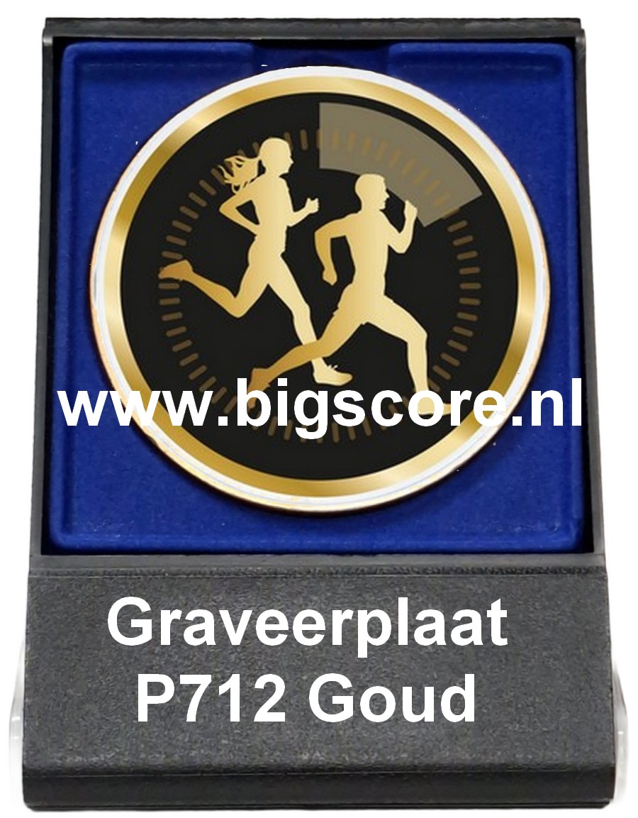 Hardlopen Acryl in medailledoosje Blauw-Zwart G/Z/B